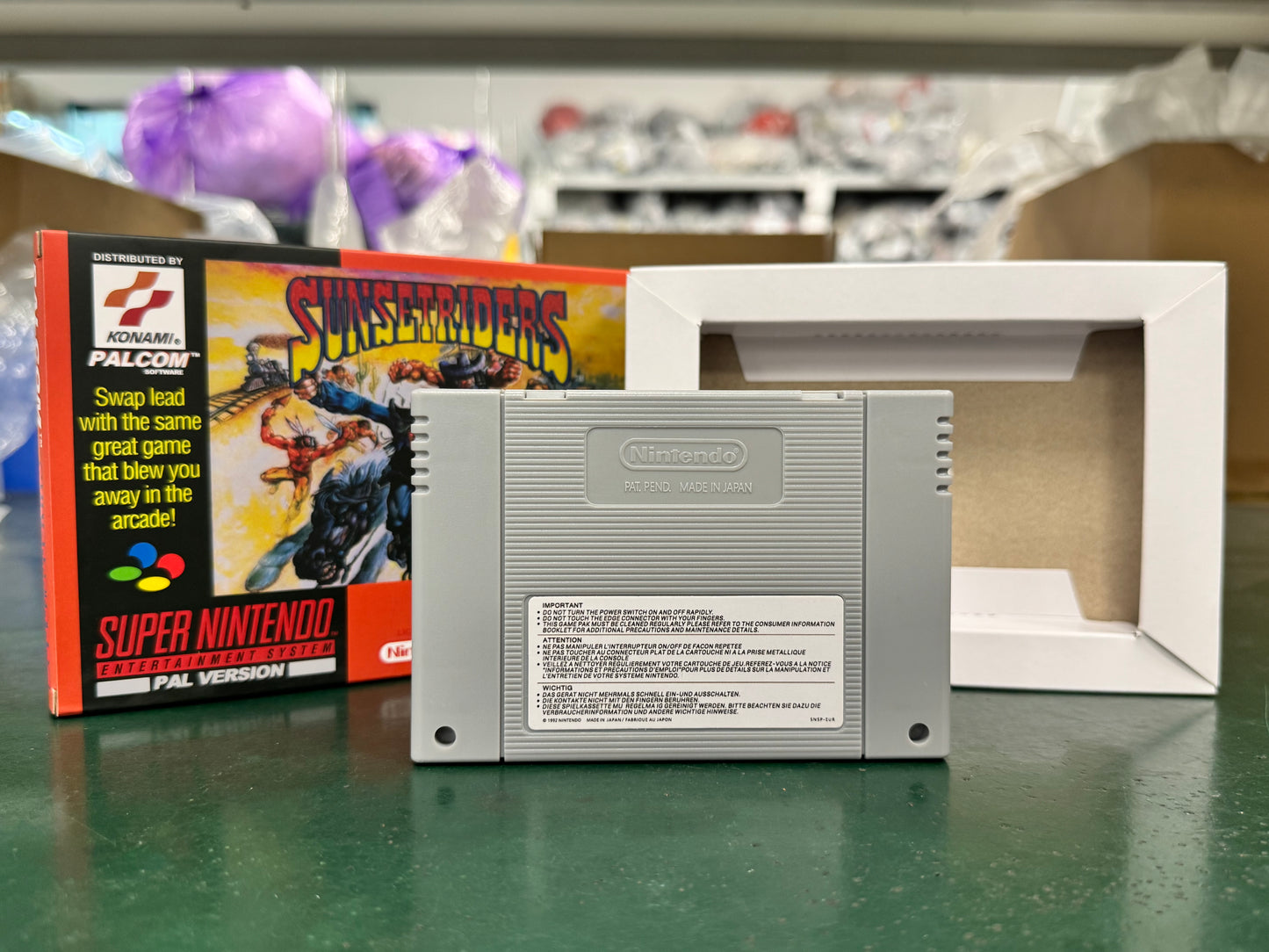 Sunset Riders SNES Super Nintendo PAL EUR Video Game Cartridge with Box