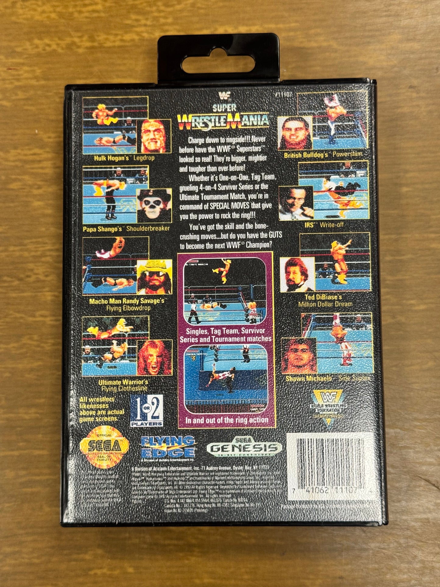 WWF WrestleMania SEGA Genesis 16-Bit Video Game Card with Box