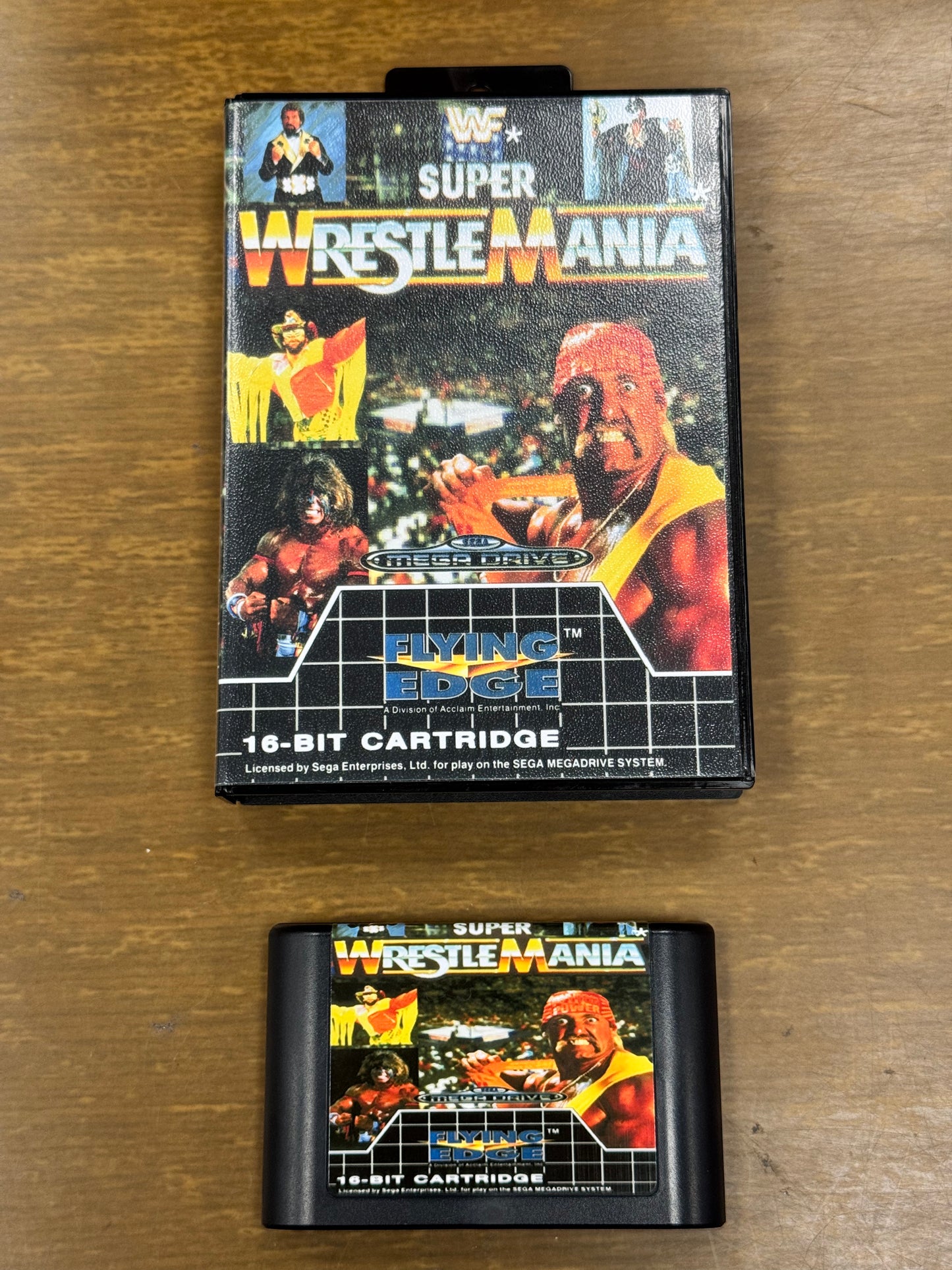 WWF WrestleMania SEGA Mega Drive 16-Bit Video Game Card with Box