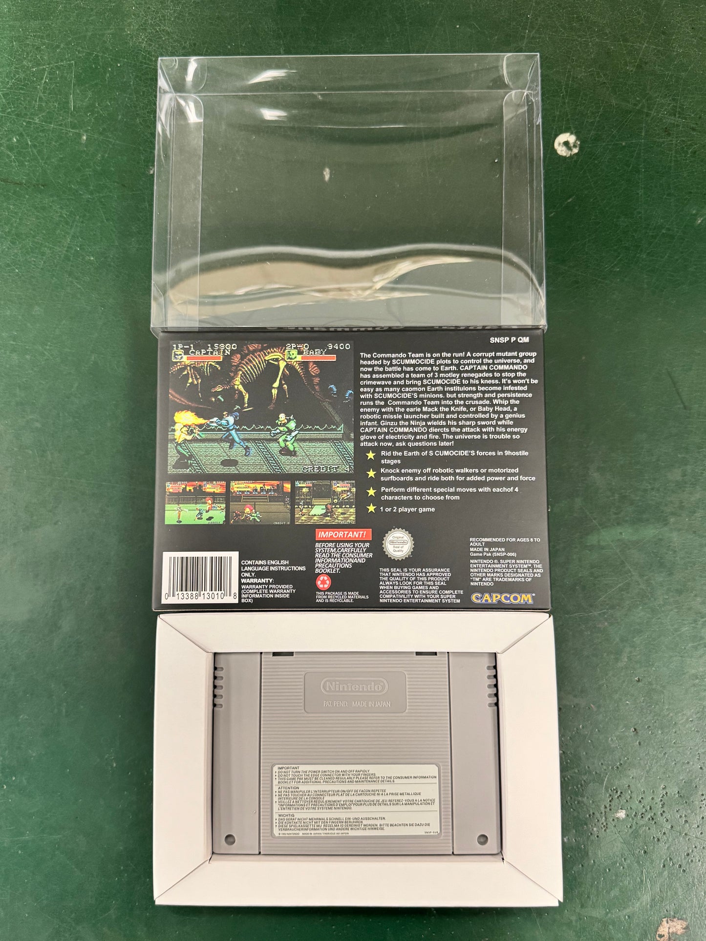 Captain Commando SNES Super Nintendo PAL EUR Video Game Cartridge with Box
